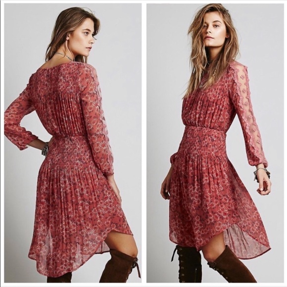 Free People Rose Glow Floral Open Waters Charlotte Dress Size XS - Picture 9 of 9